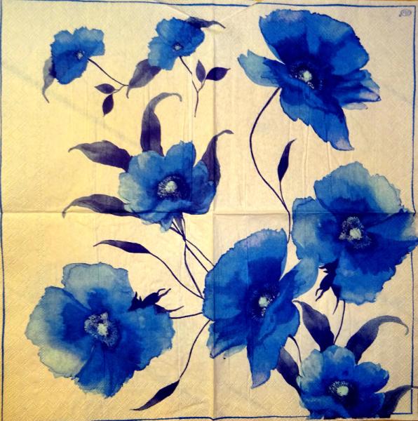 039 Anemones, Poppy - 3-ply (blue/red) - Ihr